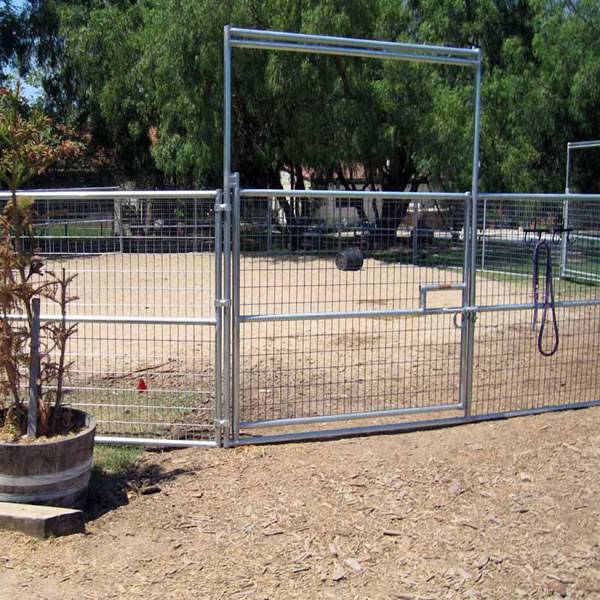 A complete fence system that is composed of full wire attached panels and gates.