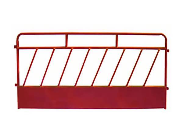 A red feeder panel BFP-4 with slanted bars, round top corners and kick panels