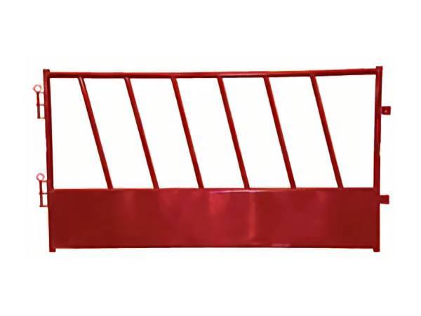 A red feeder panel BFP-5 with slanted bars, right-angle top corners and kick panel