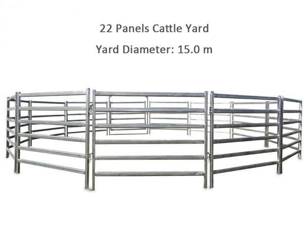 A 22 panels cattle yards on white background.