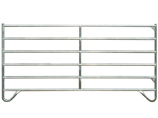 A piece of galvanized cattle corral panels on the white background.
