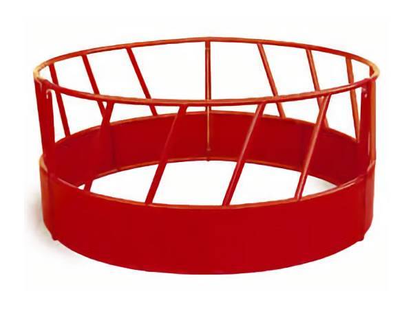A round bale feeder RBF-6 with sheeted hay saver and slanted bars